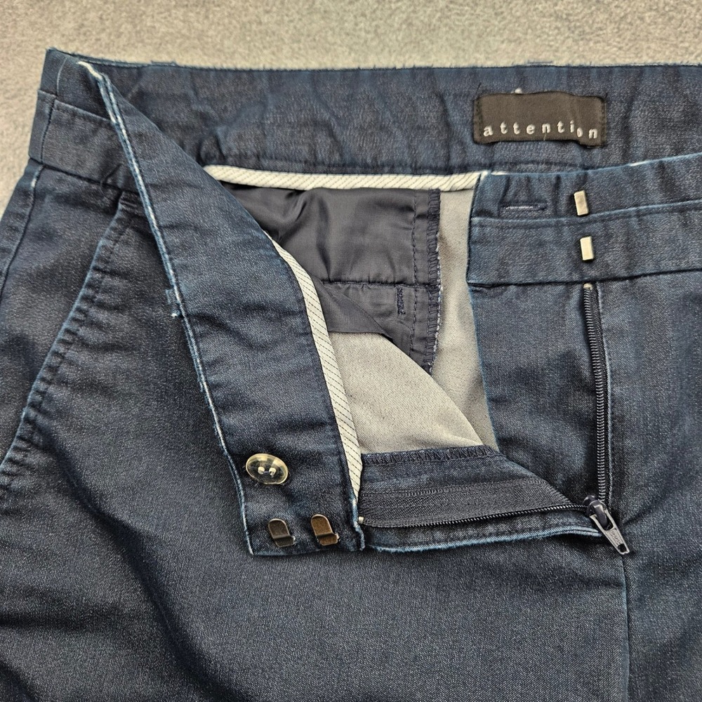 ATTENTION Trousers Womens 10 Blue Flare Leg Stretch Cotton Blend Casual Work - Picture 10 of 16